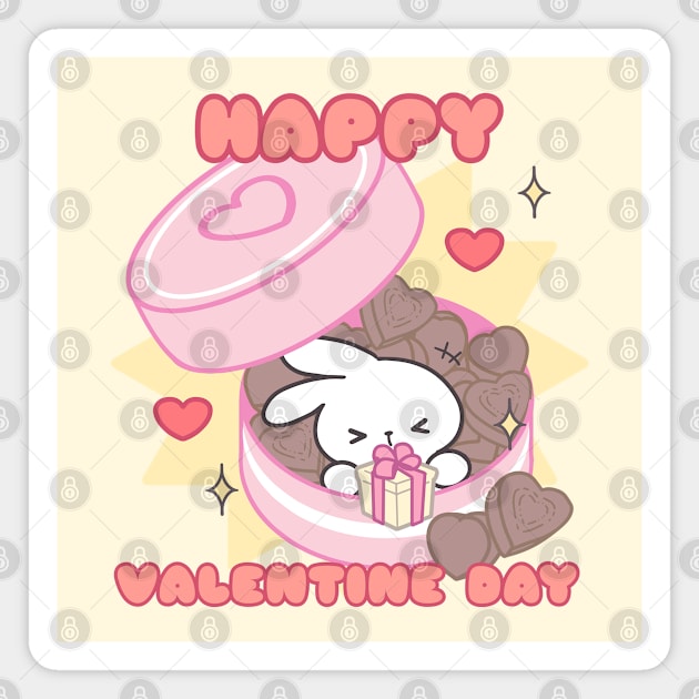 Cute Bunny: Happy Valentine day Magnet by LoppiTokki